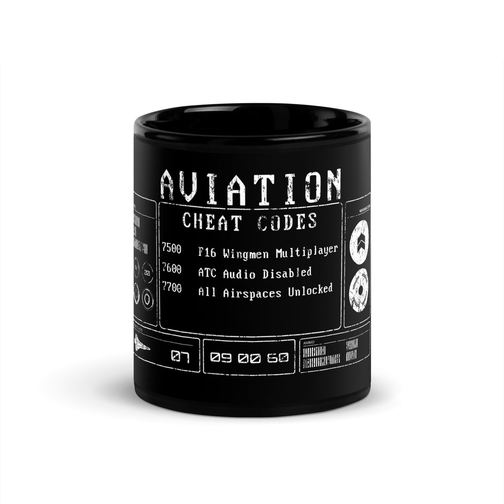 Aviation Cheat Codes - Black Glossy Mug