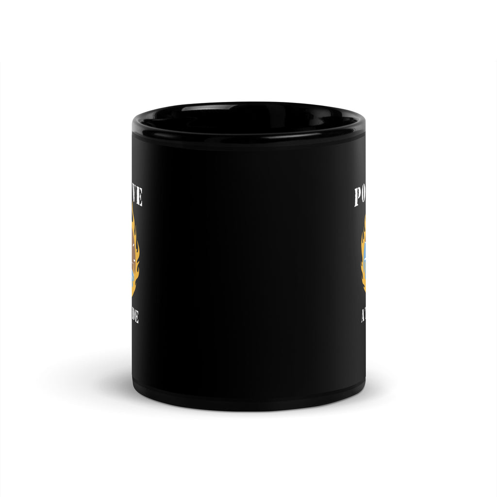 Positive Attitude - Black Glossy Mug