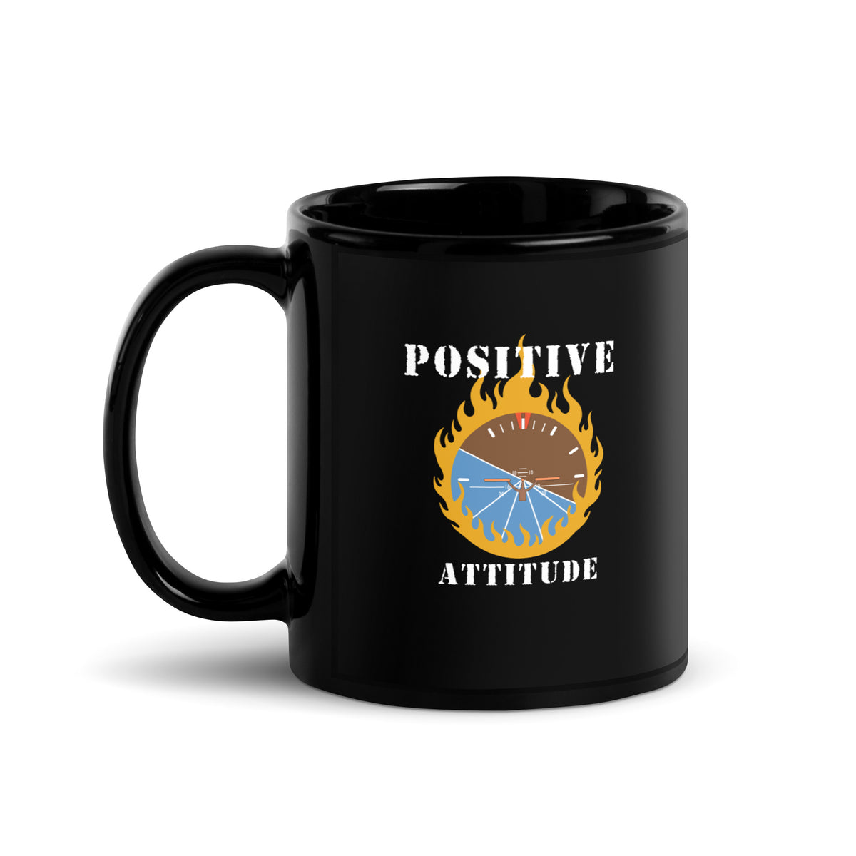 Positive Attitude - Black Glossy Mug