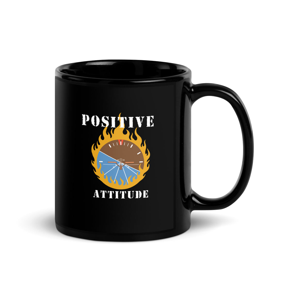 Positive Attitude - Black Glossy Mug