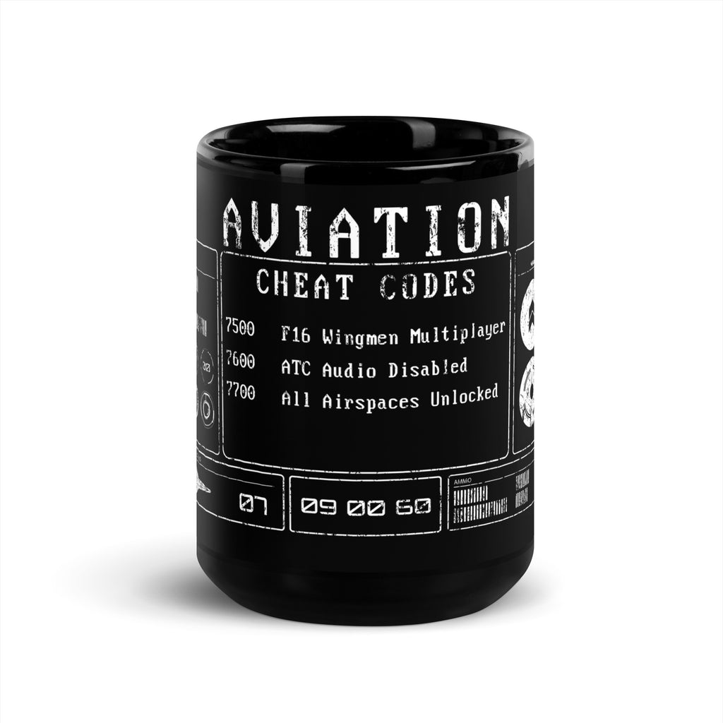 Aviation Cheat Codes - Black Glossy Mug