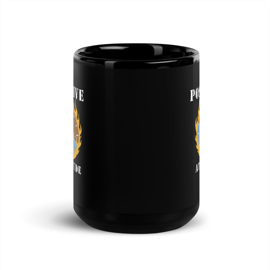 Positive Attitude - Black Glossy Mug
