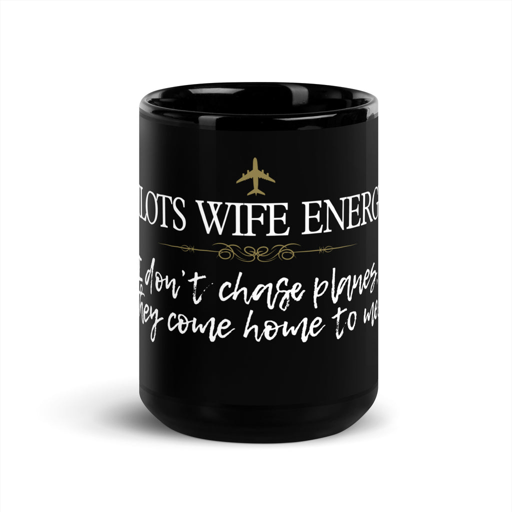Wife Energy - Black Glossy Mug