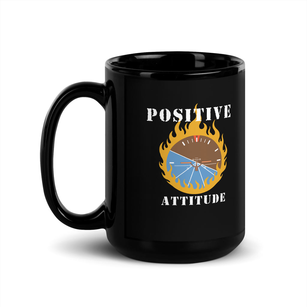 Positive Attitude - Black Glossy Mug