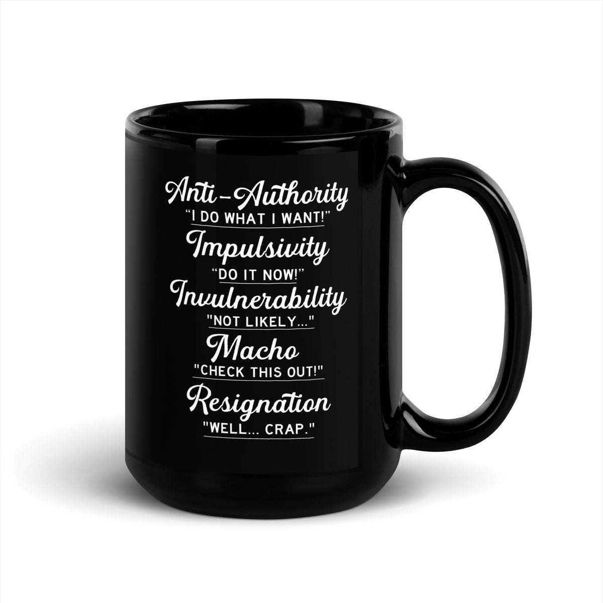 Hazardous Attitudes - Black Glossy Mug