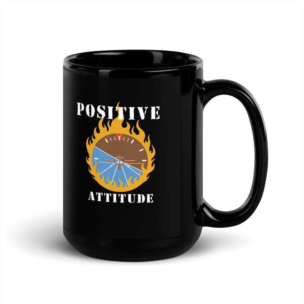 Positive Attitude - Black Glossy Mug