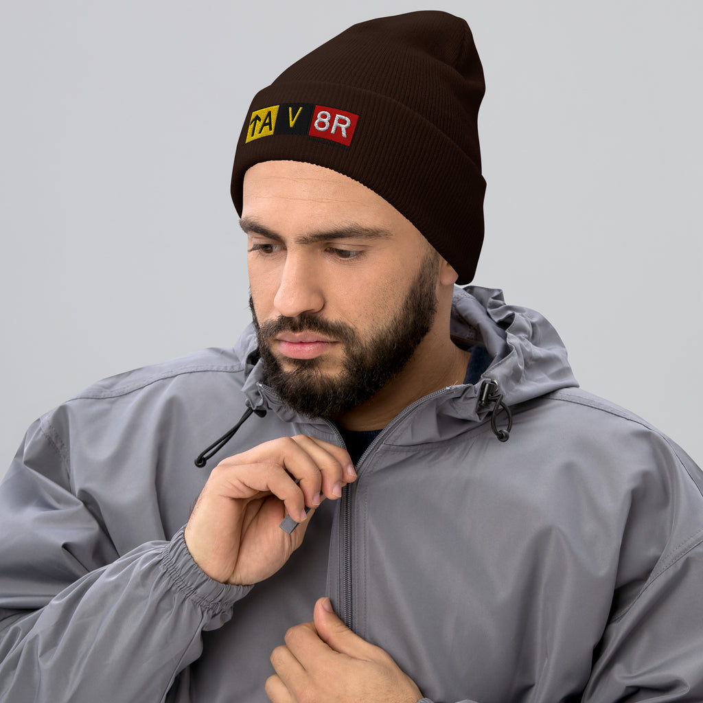 Cuffed Beanie - Aviator Airport Signs
