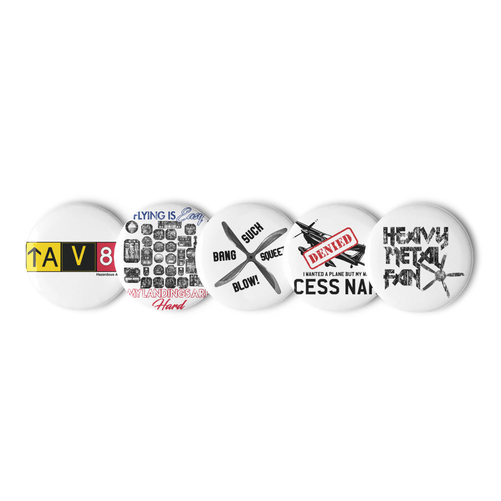 Hazardous Attitudes - Set of 5 pin buttons