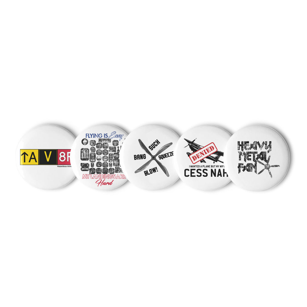 Hazardous Attitudes - Set of 5 pin buttons