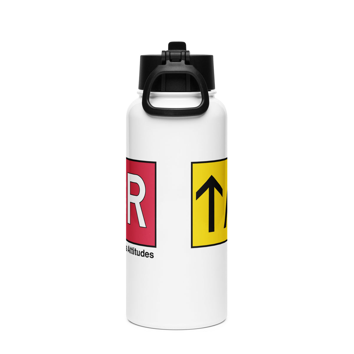 Aviator Airport Signs - Stainless steel water bottle with a straw lid