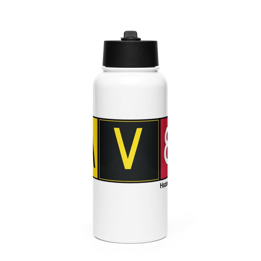 Aviator Airport Signs - Stainless steel water bottle with a straw lid