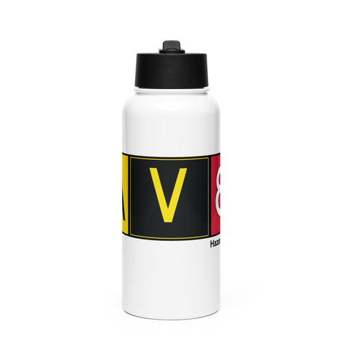 Aviator Airport Signs - Stainless steel water bottle with a straw lid