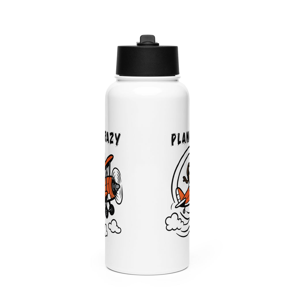 Plane Crazy - Stainless steel water bottle with a straw lid