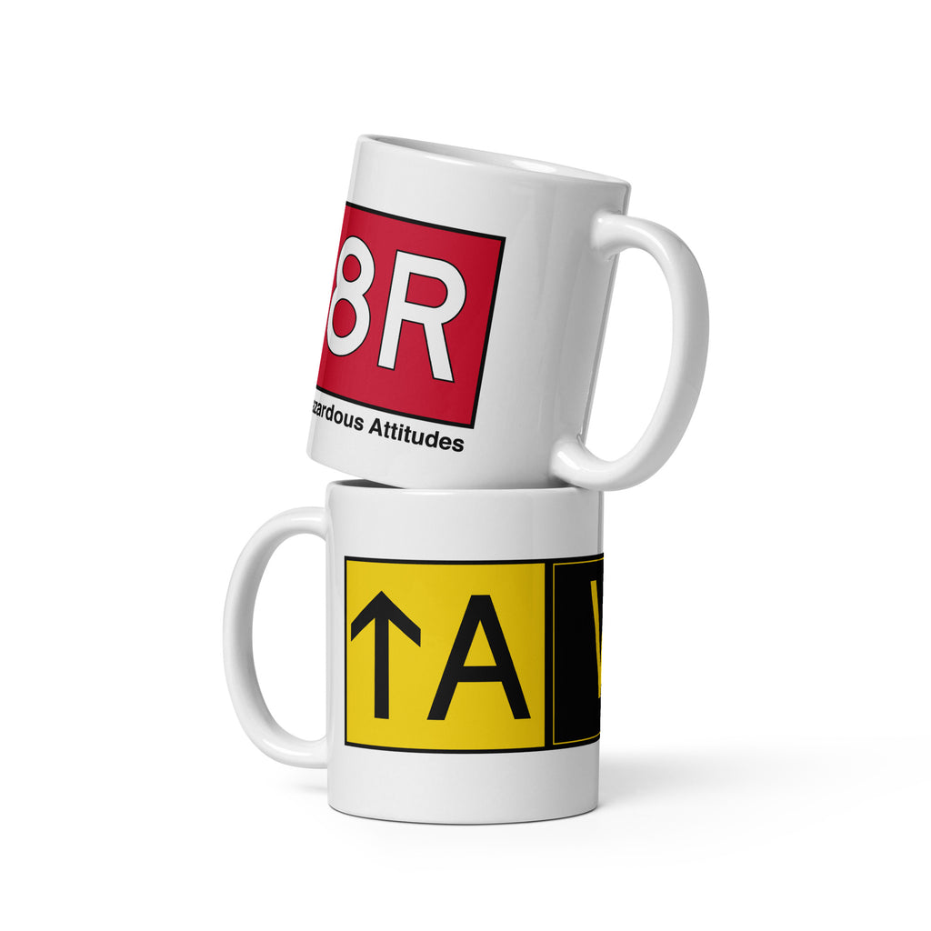 Aviator Airport Signs - White glossy mug