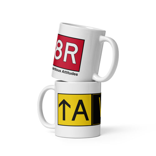 Aviator Airport Signs - White glossy mug