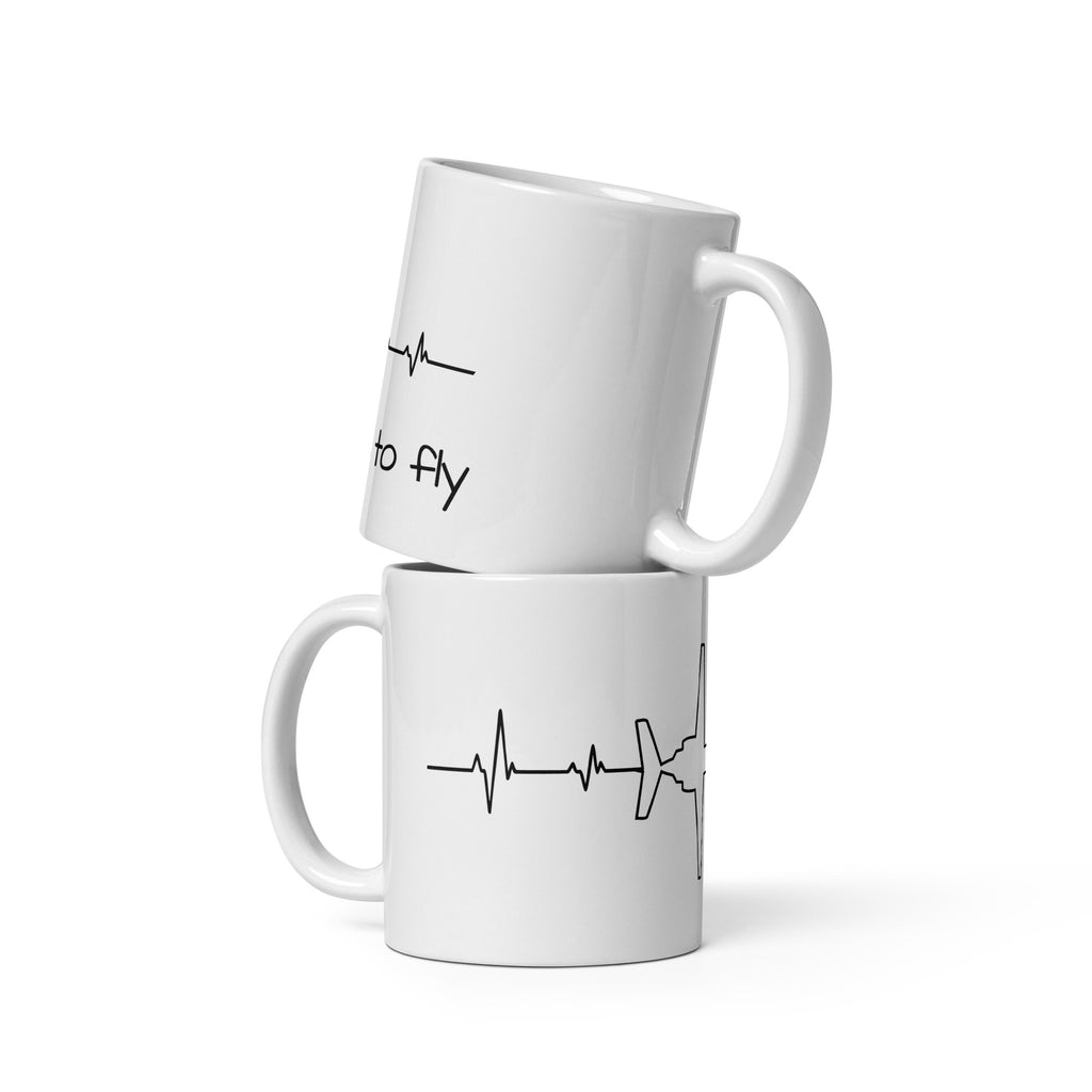 Born to Fly - White glossy mug