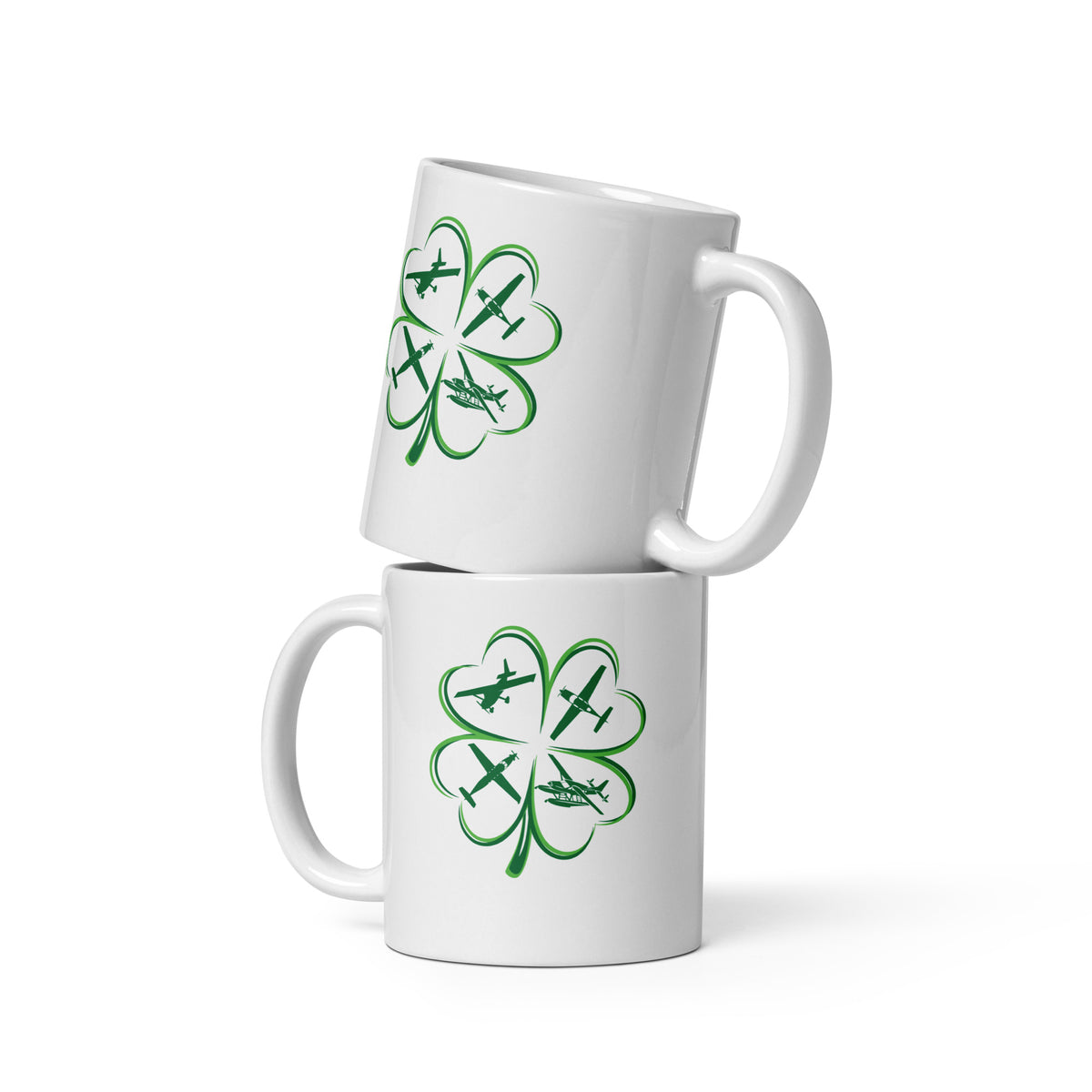 4Leaf Clover - White glossy mug