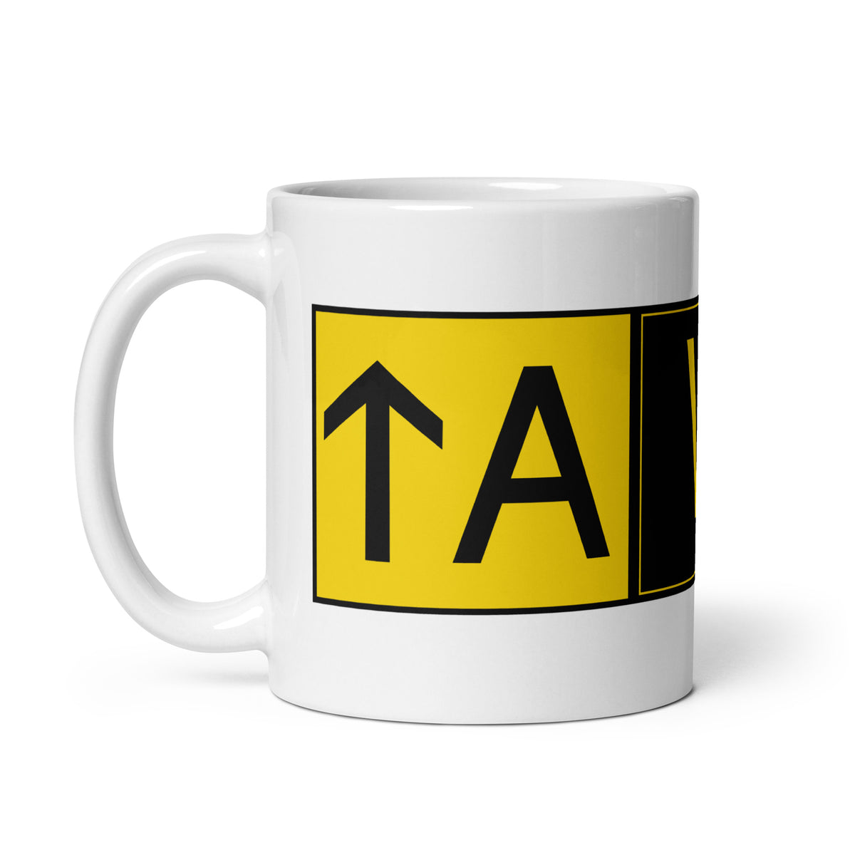 Aviator Airport Signs - White glossy mug