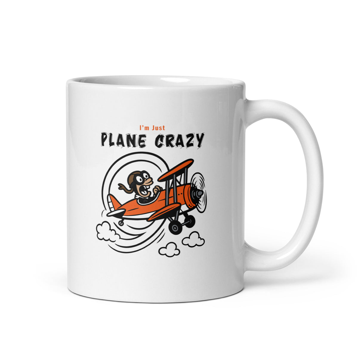 Plane Crazy - White glossy mug