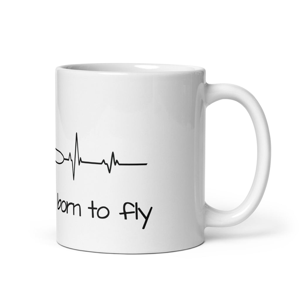 Born to Fly - White glossy mug