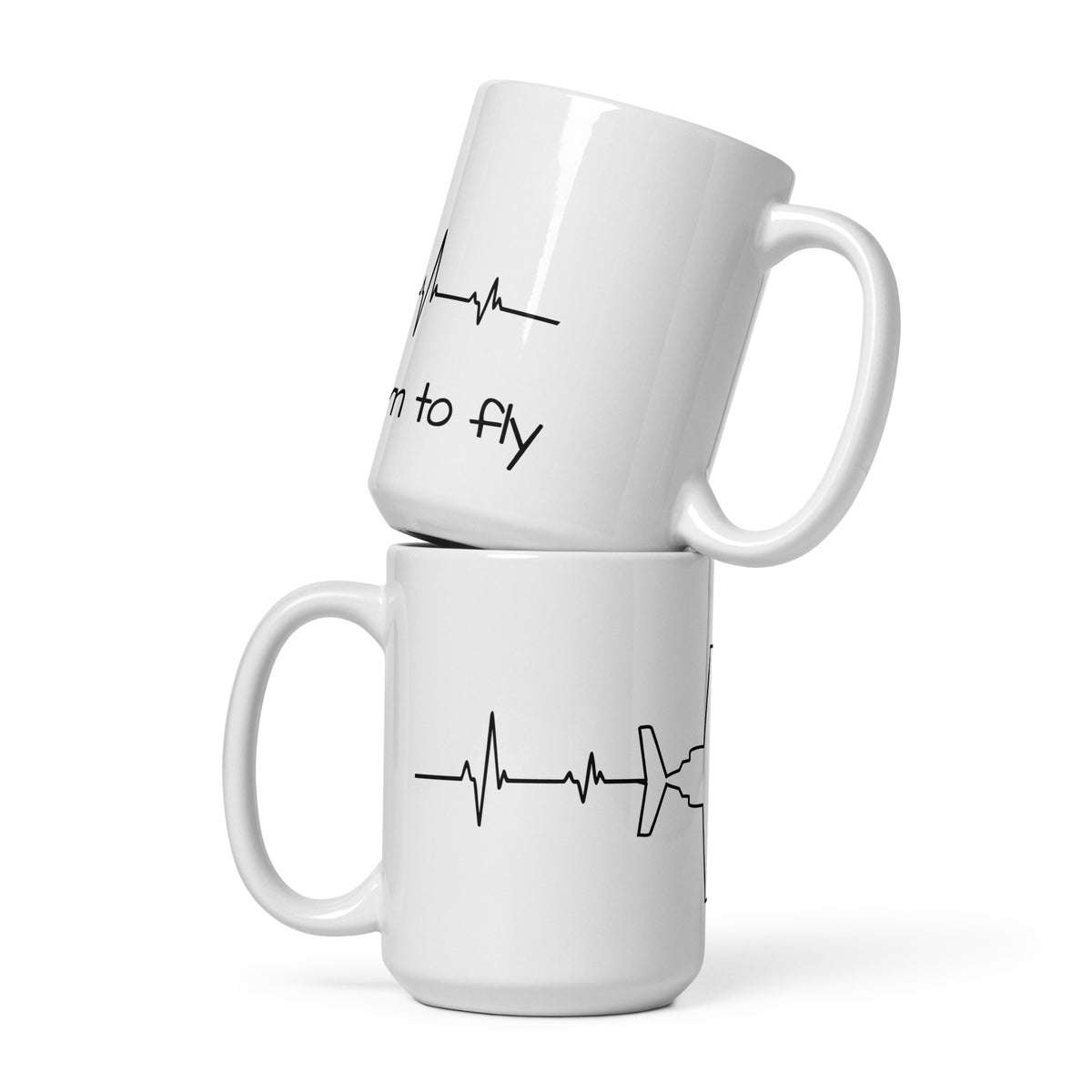 Born to Fly - White glossy mug