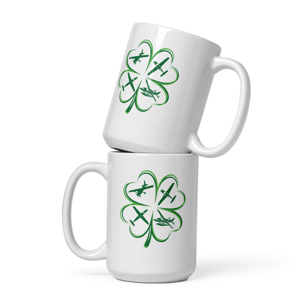 4Leaf Clover - White glossy mug