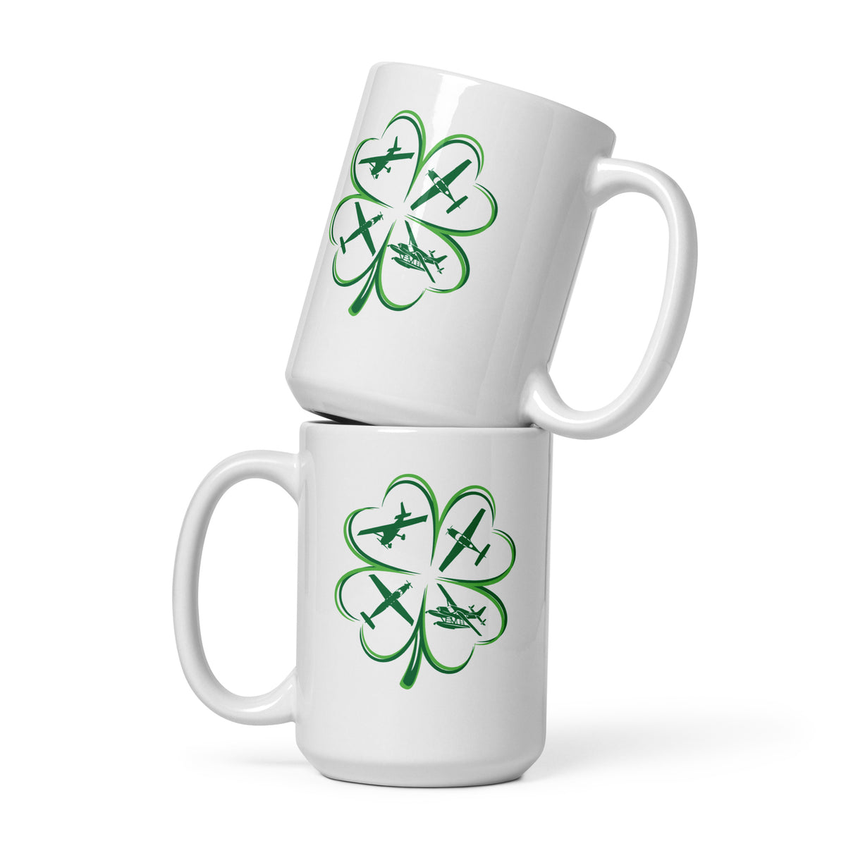 4Leaf Clover - White glossy mug
