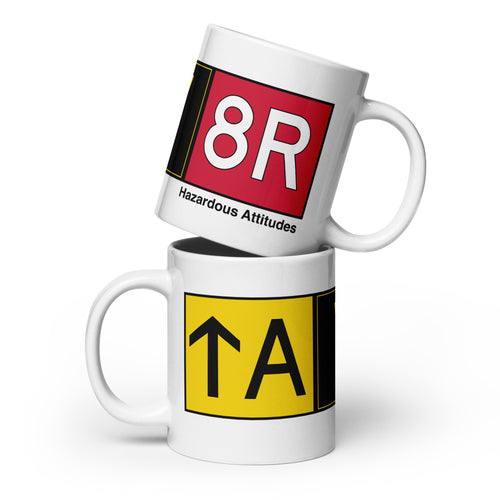 Aviator Airport Signs - White glossy mug